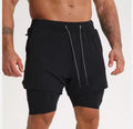 Gym Clothing Men Quick Dry 2 In 1 Gym Shorts Men Polyester Spandex Breathable Shorts Men Liner Running Fitness Shorts